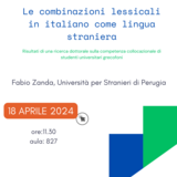 Le combinazioni lessicali in italiano come lingua straniera_Conferenza di FABIO ZANDA